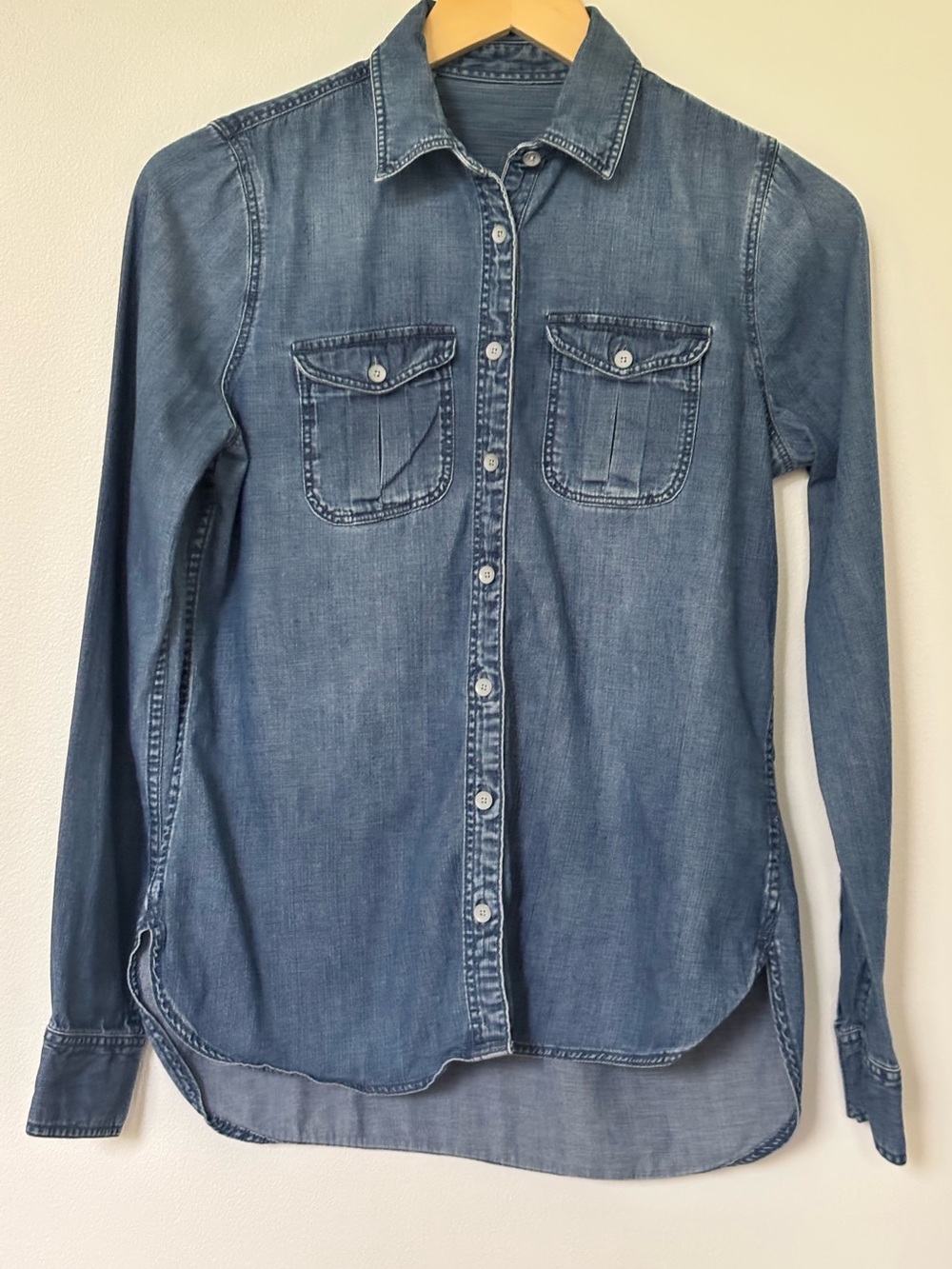 J. Jill Blue Denim Button-Down Shirt